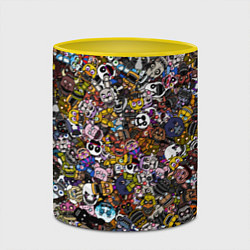 Кружка 3D FNaF стикербомбинг, цвет: 3D-белый + желтый — фото 2