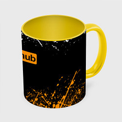 Кружка 3D PORNHUB, цвет: 3D-белый + желтый