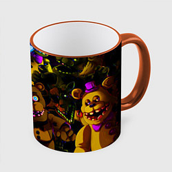 Кружка 3D Five Nights At Freddy's, цвет: 3D-оранжевый кант