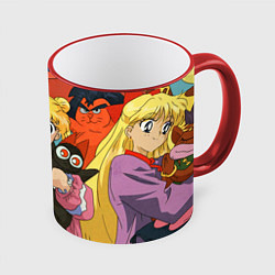 Кружка 3D СЕЙЛОР МУН, цвет: 3D-красный кант