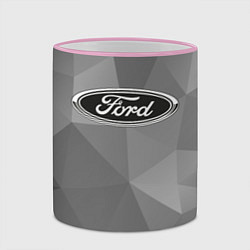 Кружка 3D Ford чб, цвет: 3D-розовый кант — фото 2