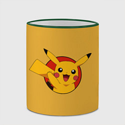 Кружка 3D Pikachu, цвет: 3D-зеленый кант — фото 2