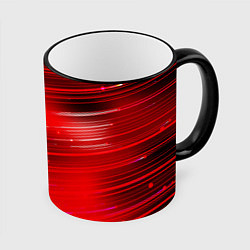 Кружка 3D Красный свет, цвет: 3D-черный кант