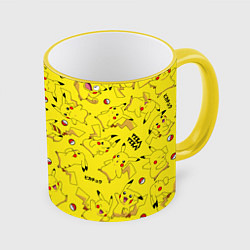 Кружка 3D ПИКАЧУ, цвет: 3D-желтый кант