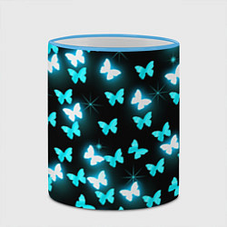 Кружка 3D Бабочки, цвет: 3D-небесно-голубой кант — фото 2