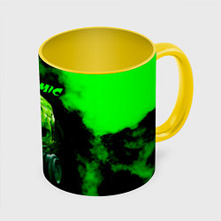 Кружка 3D Пандемия, цвет: 3D-белый + желтый