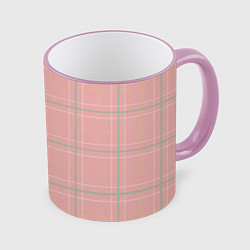 Кружка 3D Шотландка Розовая, цвет: 3D-розовый кант