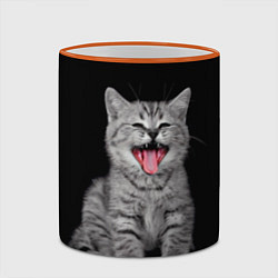 Кружка 3D Кричащий кот, цвет: 3D-оранжевый кант — фото 2