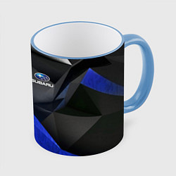 Кружка 3D SUBARU, цвет: 3D-небесно-голубой кант