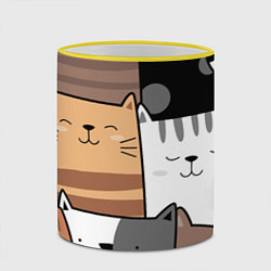 Кружка 3D Котейки, цвет: 3D-желтый кант — фото 2