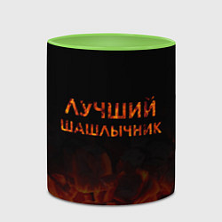 Кружка 3D Лучший шашлычник, цвет: 3D-белый + светло-зеленый — фото 2