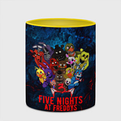 Кружка 3D Five Nights At Freddys, цвет: 3D-белый + желтый — фото 2