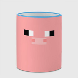 Кружка 3D Minecraft Pig, цвет: 3D-небесно-голубой кант — фото 2