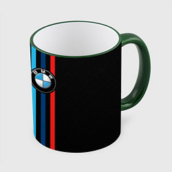 Кружка 3D BMW M SPORT CARBON, цвет: 3D-зеленый кант