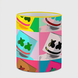 Кружка 3D Marshmello, цвет: 3D-желтый кант — фото 2