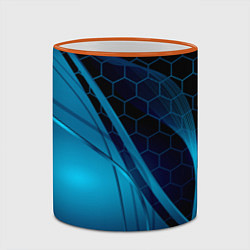 Кружка 3D ABSTRACT BLUE, цвет: 3D-оранжевый кант — фото 2