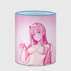 Кружка 3D DARLING IN THE FRANXX, цвет: 3D-небесно-голубой кант — фото 2