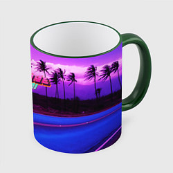 Кружка 3D HOTLINE MIAMI, цвет: 3D-зеленый кант