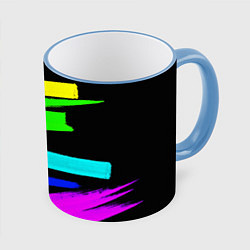 Кружка 3D НЕОНОВЫЕ КРАСКИ, цвет: 3D-небесно-голубой кант