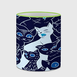 Кружка 3D КОТЯТА ПАТТЕРН, цвет: 3D-светло-зеленый кант — фото 2