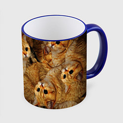 Кружка 3D КОТЯТУШКИ, цвет: 3D-синий кант