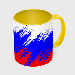 Кружка 3D Россия, цвет: 3D-белый + желтый