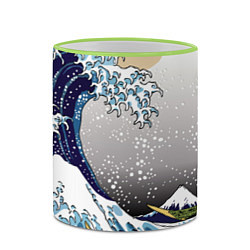 Кружка 3D The great wave off kanagawa, цвет: 3D-светло-зеленый кант — фото 2