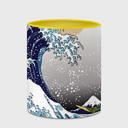 Кружка 3D The great wave off kanagawa, цвет: 3D-белый + желтый — фото 2