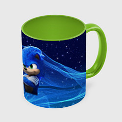 Кружка 3D Соник, цвет: 3D-белый + светло-зеленый