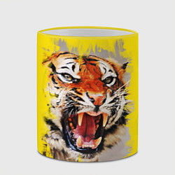 Кружка 3D Оскал тигра, цвет: 3D-желтый кант — фото 2
