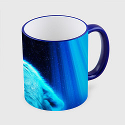 Кружка 3D ВОЛЧИЙ ВОЙ D, цвет: 3D-синий кант