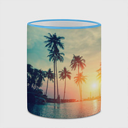 Кружка 3D Пальмы, цвет: 3D-небесно-голубой кант — фото 2