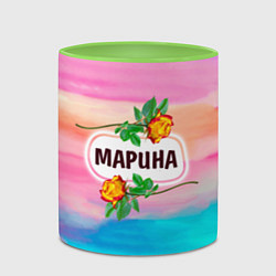 Кружка 3D Марина, цвет: 3D-белый + светло-зеленый — фото 2