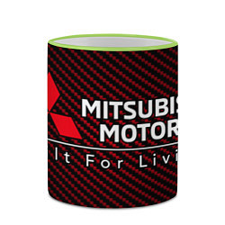 Кружка 3D MITSUBISHI МИТСУБИСИ, цвет: 3D-светло-зеленый кант — фото 2