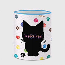 Кружка 3D Meow, цвет: 3D-небесно-голубой кант — фото 2