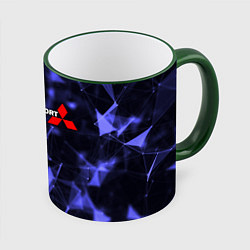 Кружка 3D MITSUBISHI, цвет: 3D-зеленый кант