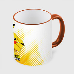 Кружка 3D Pikachu Pika Pika, цвет: 3D-оранжевый кант