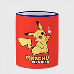 Кружка 3D Pikachu Pika Pika, цвет: 3D-синий кант — фото 2