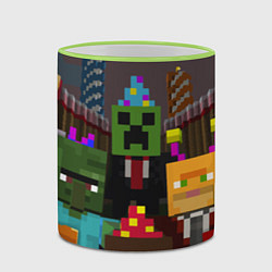 Кружка 3D Minecraft - characters - video game, цвет: 3D-светло-зеленый кант — фото 2