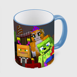 Кружка 3D Minecraft - characters - video game, цвет: 3D-небесно-голубой кант