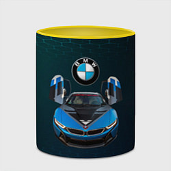 Кружка 3D BMW i8 Turbo тюнинговая, цвет: 3D-белый + желтый — фото 2