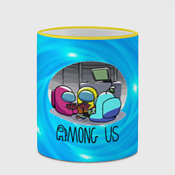 Кружка 3D Among Us карты, цвет: 3D-желтый кант — фото 2