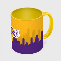 Кружка 3D LOS ANGELES LAKERS, цвет: 3D-белый + желтый