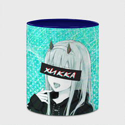 Кружка 3D Zero Two Хикка, цвет: 3D-белый + синий — фото 2