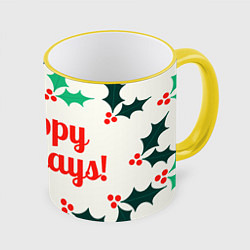 Кружка цветная Happy holidays