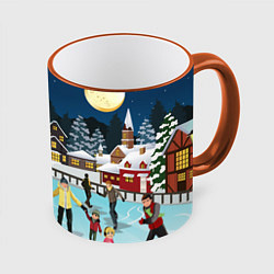 Кружка цветная Рождественский каток