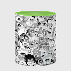 Кружка 3D Ahegao monochrome, цвет: 3D-белый + светло-зеленый — фото 2