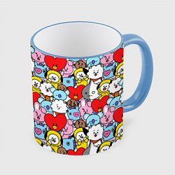 Кружка 3D BT21 BTS, цвет: 3D-небесно-голубой кант