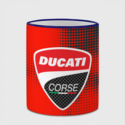 Кружка 3D Ducati Corse logo, цвет: 3D-синий кант — фото 2