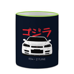 Кружка 3D Skyline R34 Z-Tune, цвет: 3D-светло-зеленый кант — фото 2